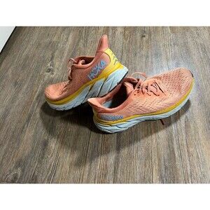 Hoka One One Clifton 8 Women's Running Shoes Orange Athletic Sneakers Size 9 B